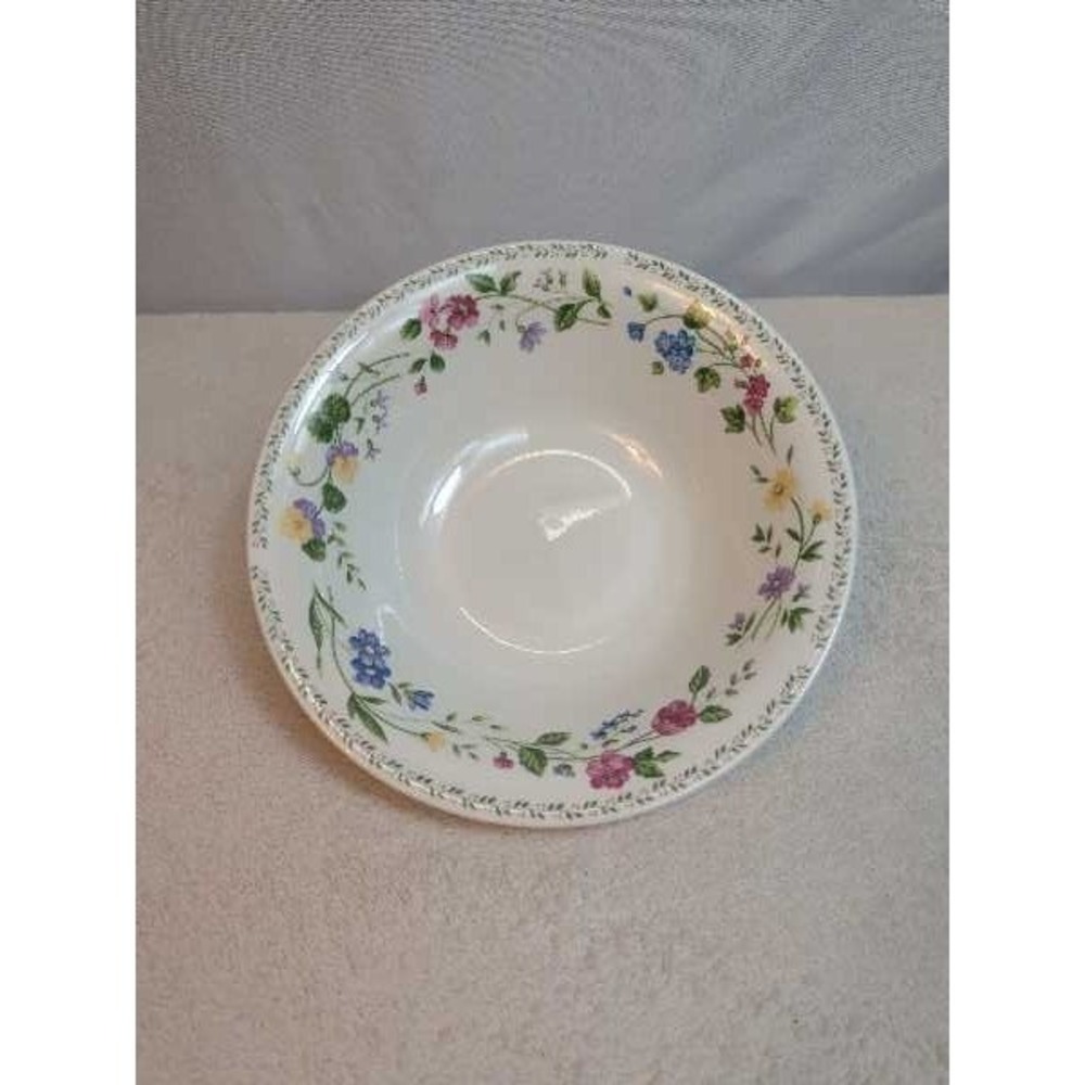 Farberware English Garden Stoneware Serving Bowl 225 Floral Pattern Vintage 1993
